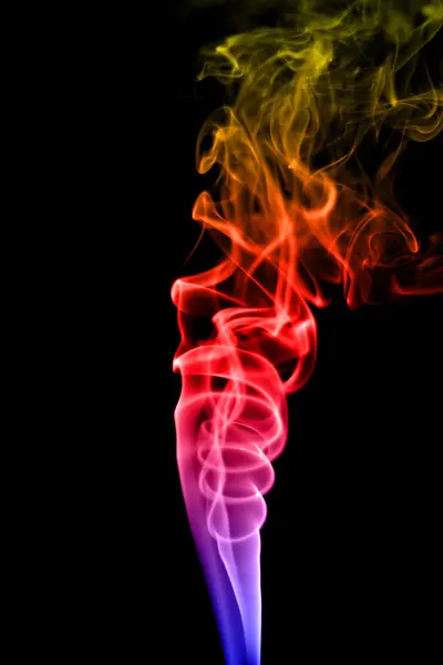 Abstract colorful smoke on black background — Stock Photo, Image