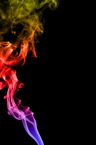 Abstrato fumaça colorida no fundo preto — Fotografia de Stock