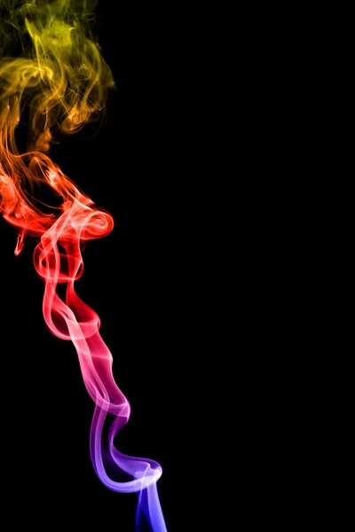 Abstract colorful smoke on black background — Stock Photo, Image