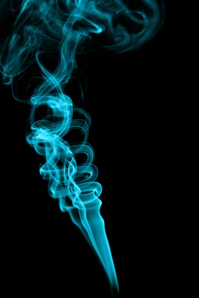 Abstract cyan smoke on black background — Stock Photo, Image
