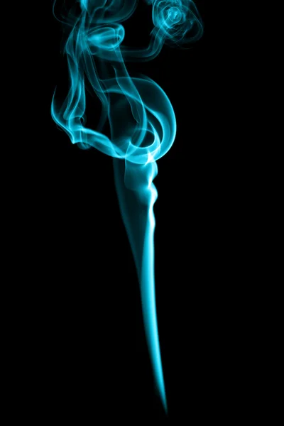 Abstract cyan smoke on black background — Stock Photo, Image