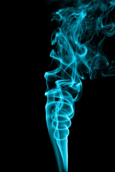 Abstract cyan smoke on black background — Stock Photo, Image