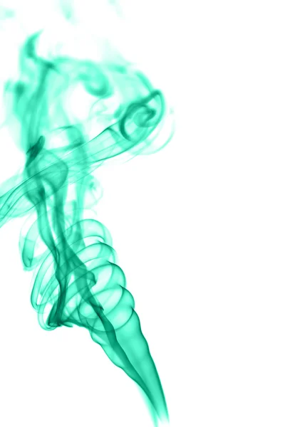 Abstract cyan smoke on white background — Stock Photo, Image