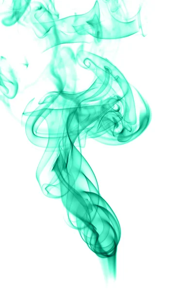 Abstract cyan smoke on white background — Stock Photo, Image