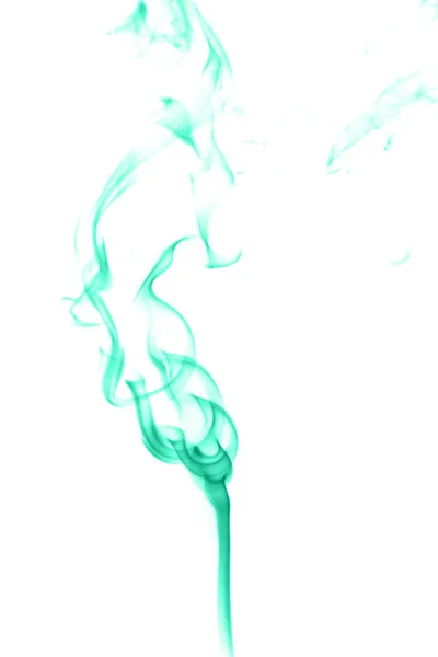 Abstract cyan smoke on white background — Stock Photo, Image