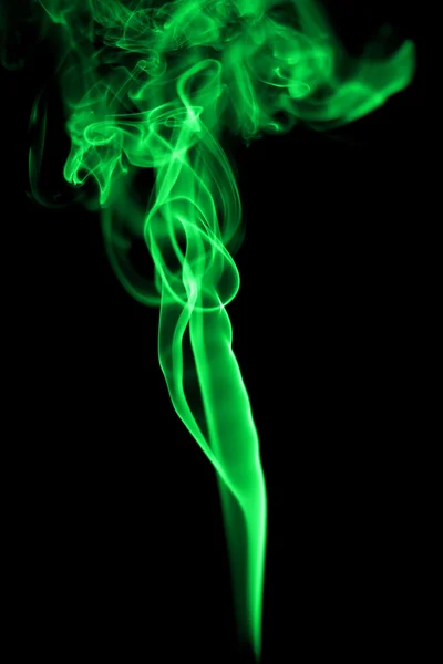 Abstract green smoke on black background — Stock Photo, Image