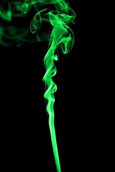 Abstract green smoke on black background — Stock Photo, Image