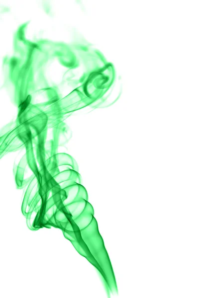 Humo verde abstracto sobre fondo blanco — Foto de Stock