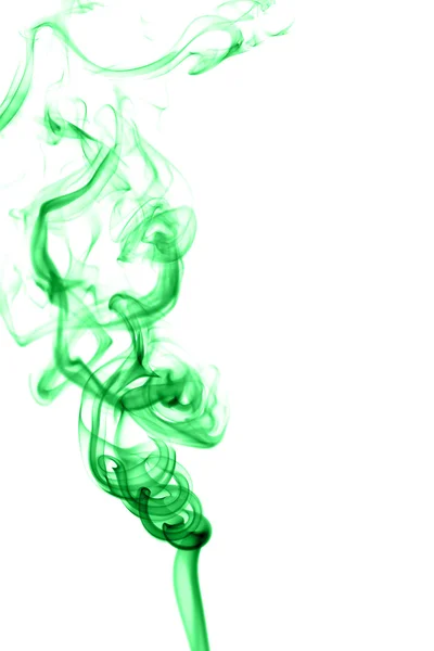 Abstract green smoke on white background — Stock Photo, Image