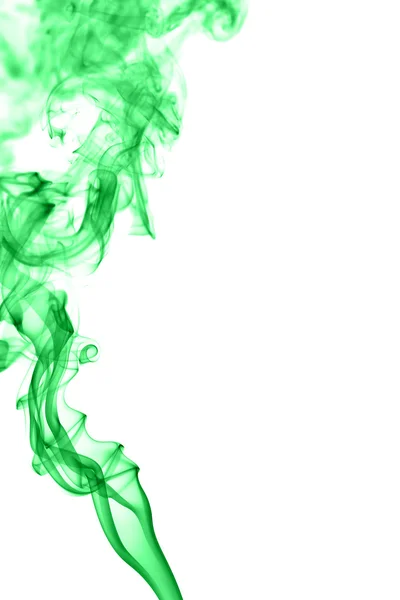 Humo verde abstracto sobre fondo blanco — Foto de Stock