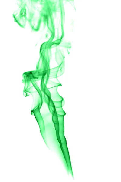Abstract green smoke on white background — Stock Photo, Image
