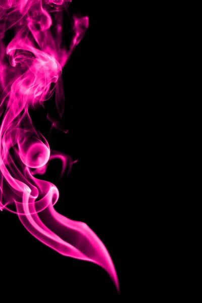 Αφηρημένη ροζ καπνού σε μαύρο φόντο — Φωτογραφία Αρχείου