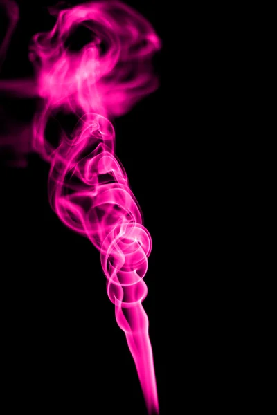 Abstrakt rosa rök på svart bakgrund — Stockfoto