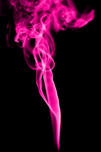 Absztrakt rózsaszínű füsttel, fekete háttér — Stock Fotó