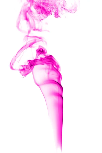 白色背景上的抽象粉红色烟 — 图库照片