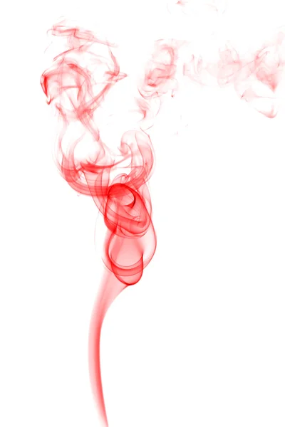 Αφηρημένος κόκκινος καπνός σε λευκό φόντο — Φωτογραφία Αρχείου