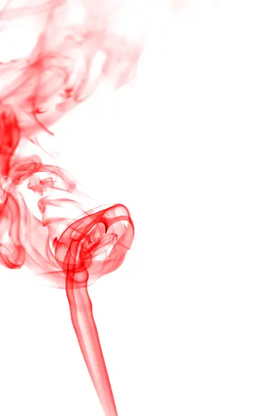 Humo rojo abstracto sobre fondo blanco — Foto de Stock