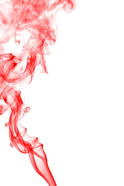 Humo rojo abstracto sobre fondo blanco — Foto de Stock