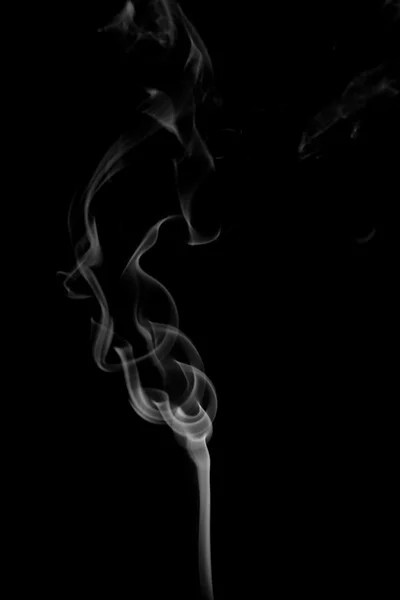 Abstrakt hvid røg på sort baggrund - Stock-foto
