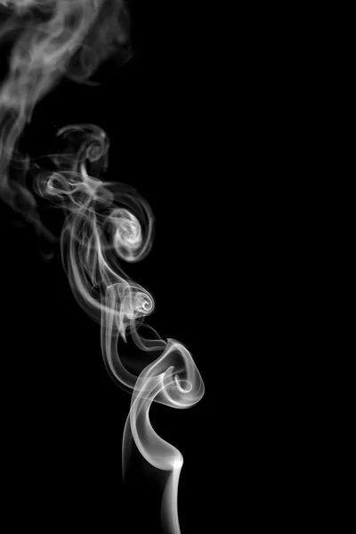 Abstrakt vit rök på svart bakgrund — Stockfoto
