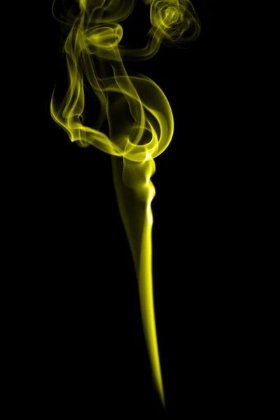 Absztrakt sárga füst fekete háttér — Stock Fotó