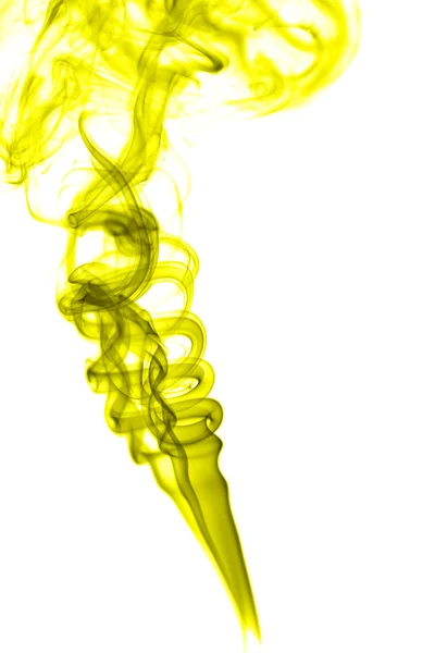 Abstrakcja yellow dym na białym tle — Zdjęcie stockowe