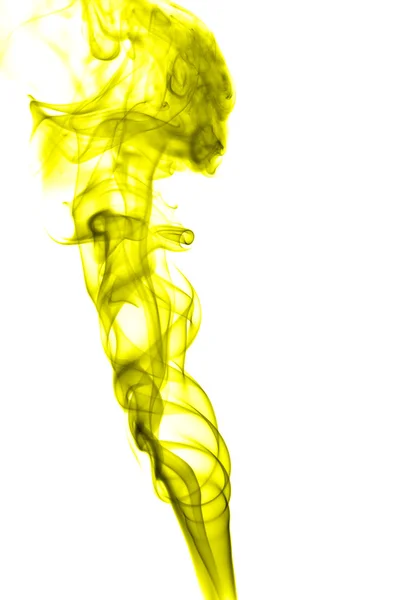 Abstrato fumo amarelo sobre fundo branco — Fotografia de Stock