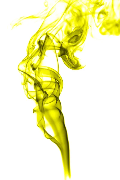 Humo amarillo abstracto sobre fondo blanco — Foto de Stock