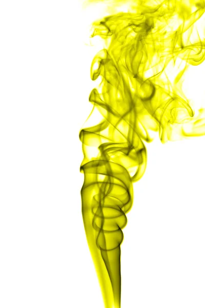 Absztrakt sárga füst, fehér háttér — Stock Fotó