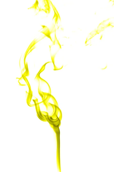 Abstraktní žlutého dýmu na bílém pozadí — Stock fotografie