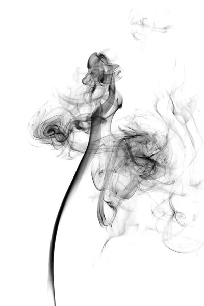 Abstract black smoke on white background — Stock Photo, Image