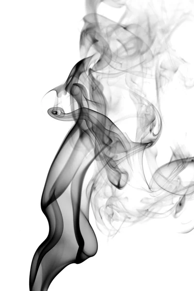 Abstrakt svart rök på vit bakgrund — Stockfoto