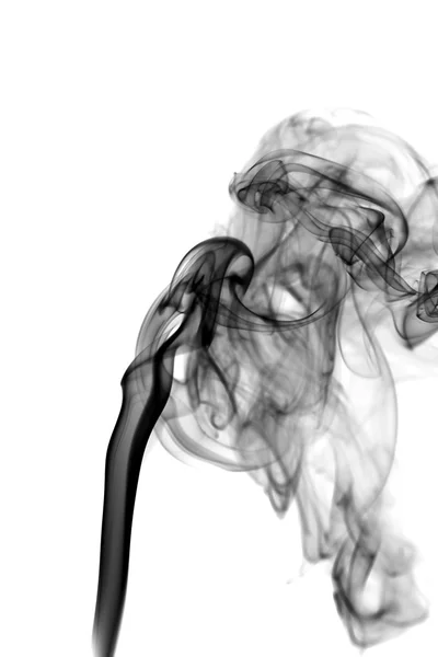 Beyaz arkaplanda soyut siyah duman — Stok fotoğraf