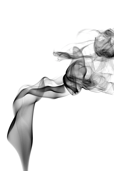 Abstract black smoke on white background — Stock Photo, Image