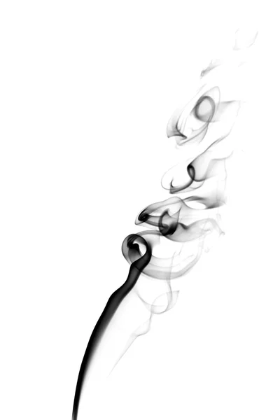 Abstract black smoke on white background — Stock Photo, Image