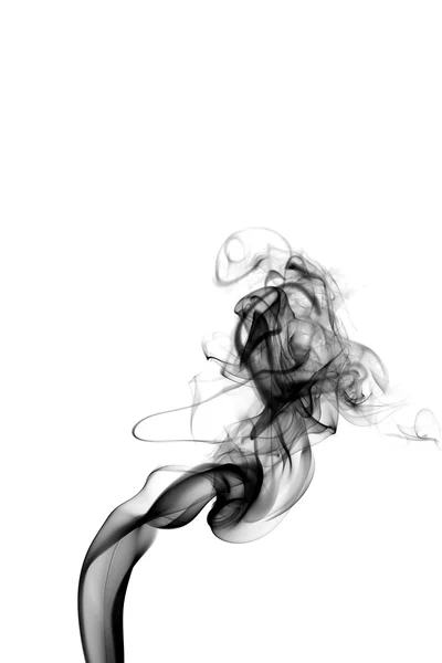 Abstrakter schwarzer Rauch auf weißem Hintergrund — Stockfoto