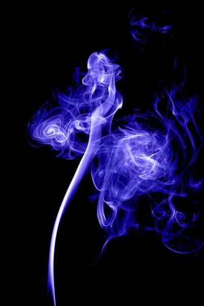 Abstract blue smoke on black background — Stock Photo, Image