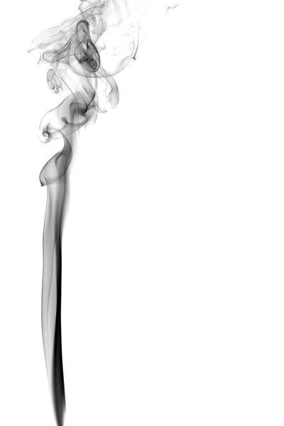 Fumée noire abstraite sur fond blanc — Photo