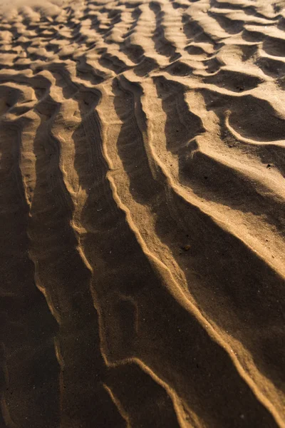 Gün batımında kum sıcak bir altın plajda dalgalanma dokular