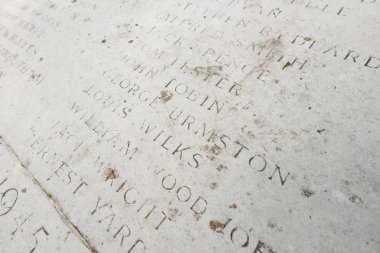 Thornton Cleveleys, İngiltere, 07/14/2014, Dünya Savaşı 1 ve 2. Dünya Savaşı hayatlarını kaybeden askerler için Thornton ICI Savaş Anıtı.