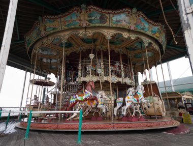 İngiltere, Blackpool, 04/22/2015, Victoria Carousel koşmak Blackpool north pier