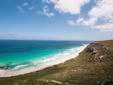 Margaret River, Batı Avustralya, 06/10/2013, Margaret River surf beach üstten çekilen mükemmel mavi gökyüzü ile.