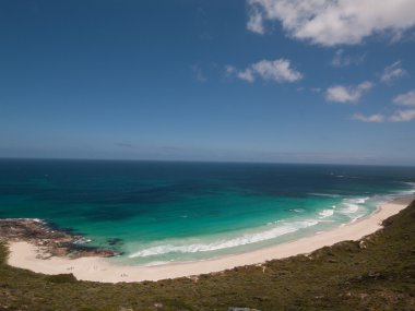 Margaret River, Batı Avustralya, 06/10/2013, Margaret River surf beach üstten çekilen mükemmel mavi gökyüzü ile.