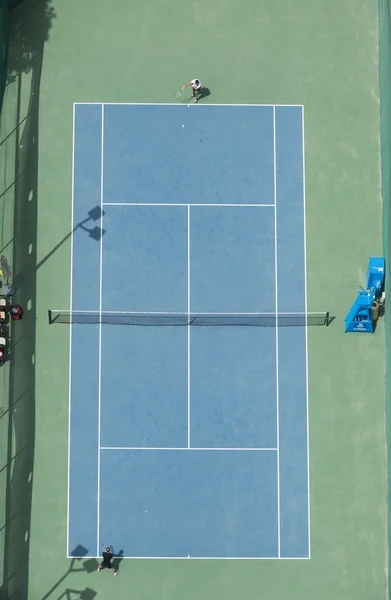 ariel view of a tennis court birds eye view