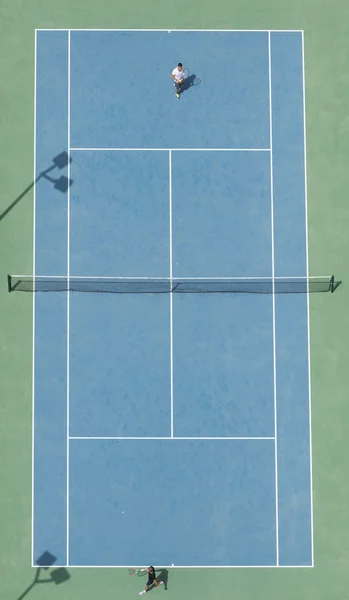 Ariel view of a tennis court birds eye view — Stock Photo, Image