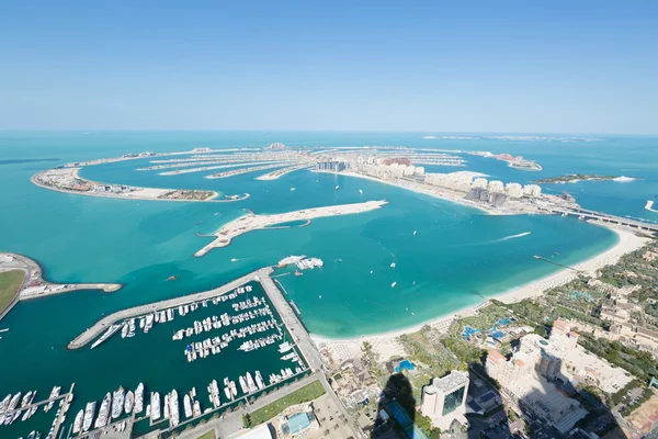 Jumeirah palme island dubai geschossen vom dach des prinzessinnenturms in dubai marina, uae — Stockfoto