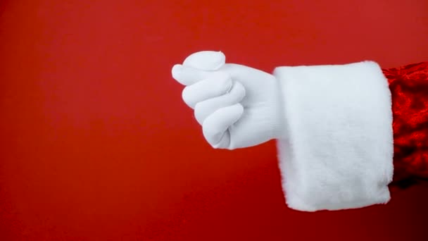 Санта-Клаус показує інжир. Зіпсоване Різдво. Різдво в карантині через коронавірус — стокове відео