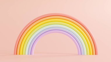3d Gökkuşağı Arkaplanı. LGBT. Çizgi film Gökkuşağı 3D canlandırması. Gay gurur konsepti