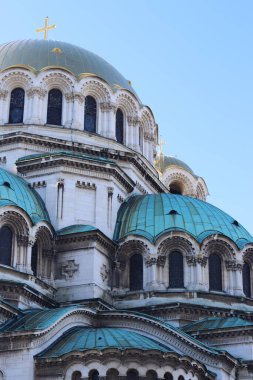 St. Alexander Nevsky Katedrali, Sofya, Bulgaristan. Bulgar Ortodoks Kilisesi Patriği 'nin katedrali Alexander Nevsky Meydanı' nda yer alıyor. Katedralin neo-Bizans tarzı var.