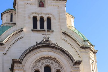 St. Alexander Nevsky Katedrali, Sofya, Bulgaristan. Bulgar Ortodoks Kilisesi Patriği 'nin katedrali Alexander Nevsky Meydanı' nda yer alıyor. Katedralin neo-Bizans tarzı var.